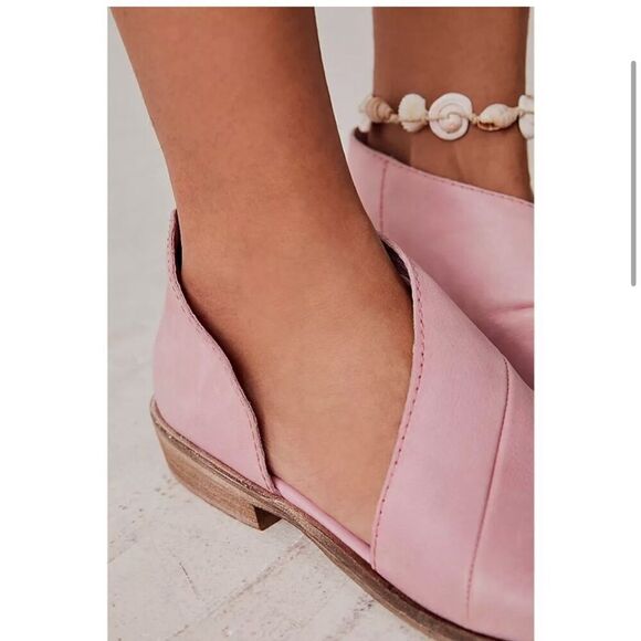 Free People Mount Blanc Pink Leather Sandal in Sz 8.5 (39) New in Box - Picture 3 of 13